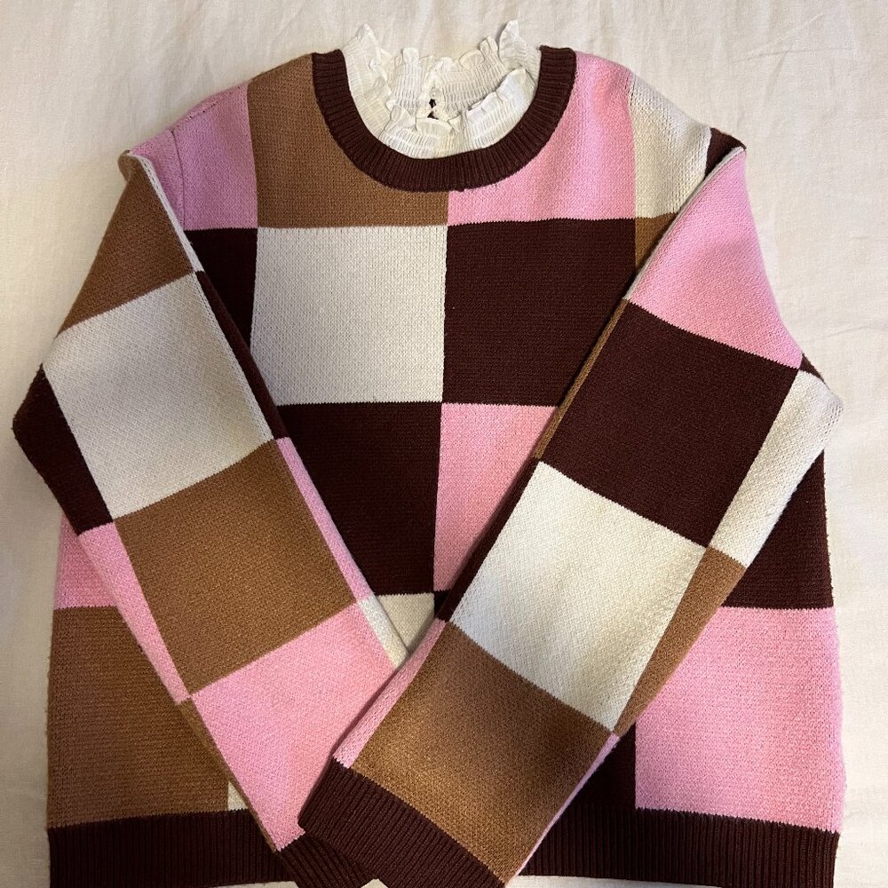 Anthropologie Patchwork  Sweater - Barely Worn!